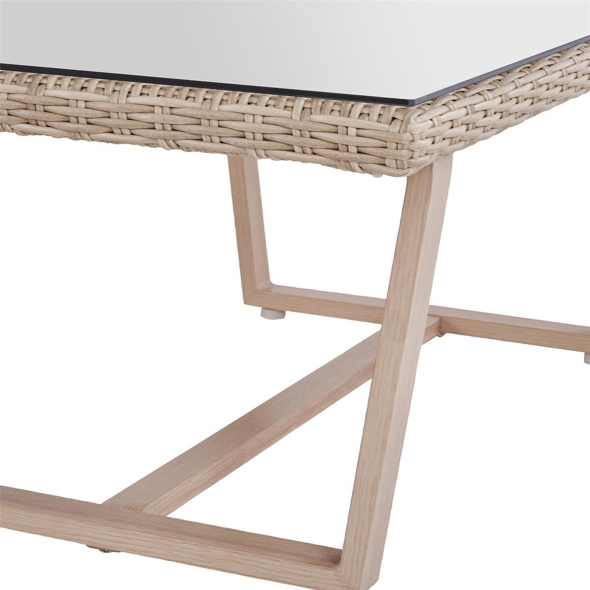 Salotto da giardino per 5 persone beige Medena NATERIAL con cuscini in poliestere bianco - 23