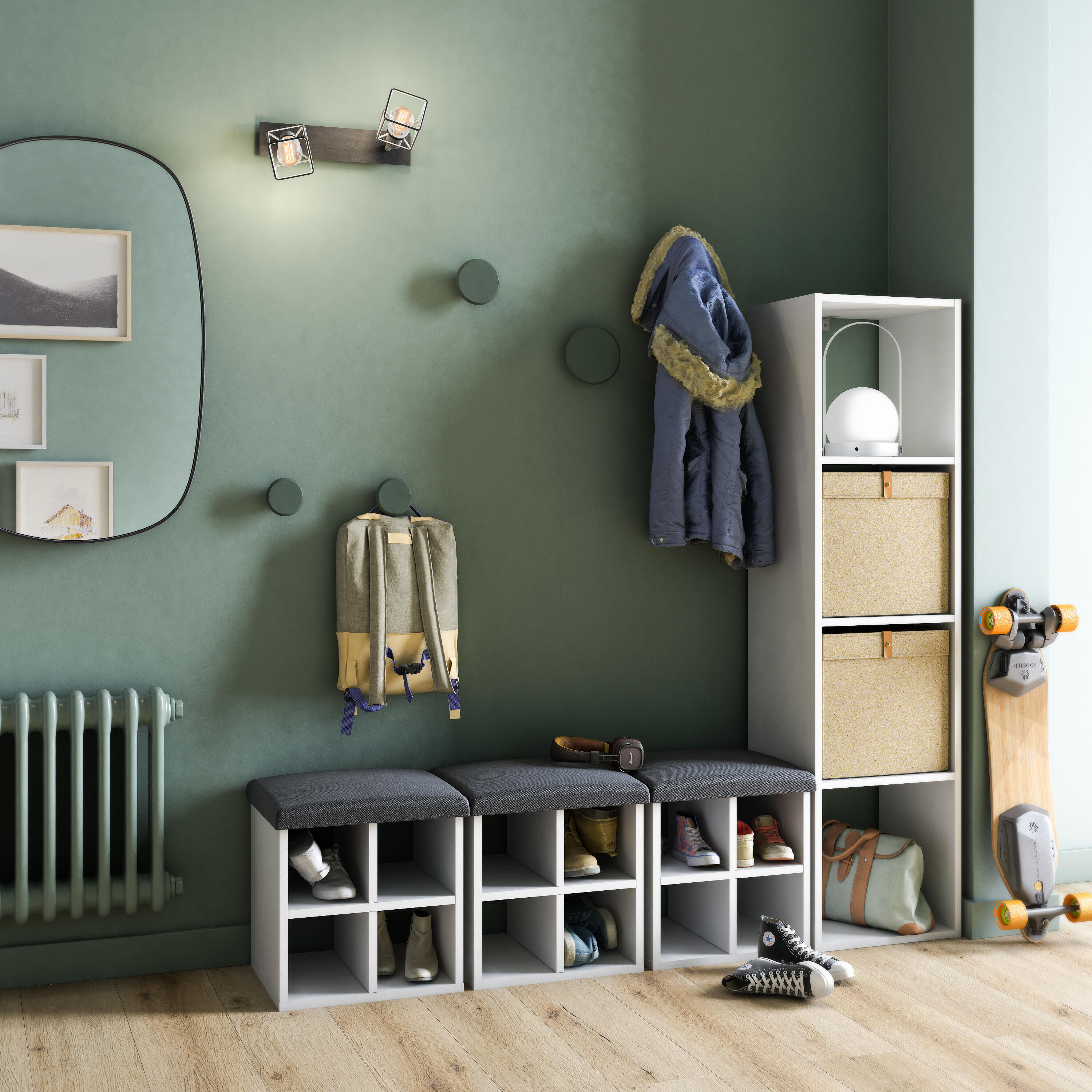 Estante cubo 4x1 branco 139,3x36x31,7 cm Spaceo Kub - 9