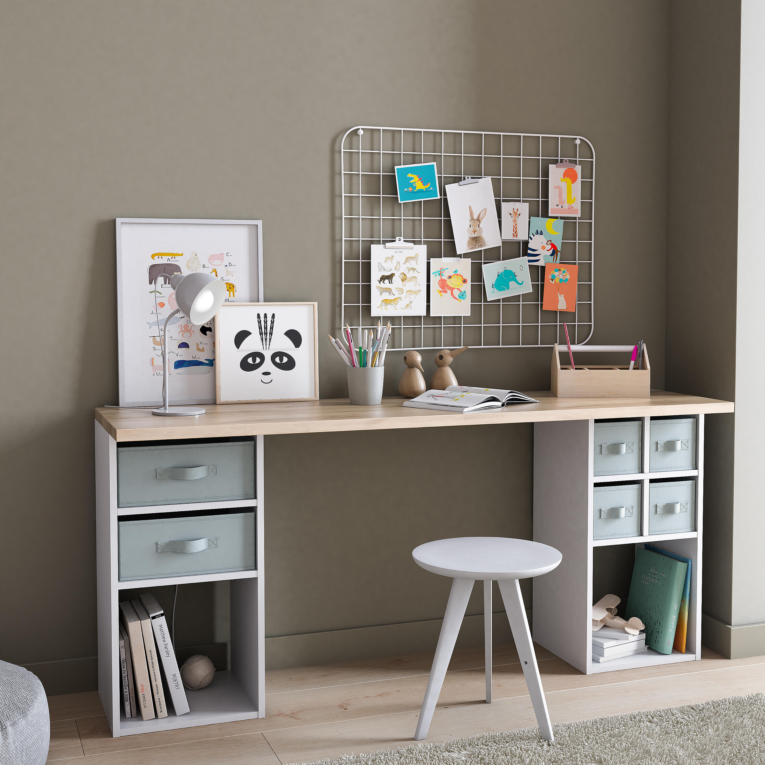 Estante de parede 2 cubos branco 36 x 31,7 x 70,5 cm Spaceo Kub - 14