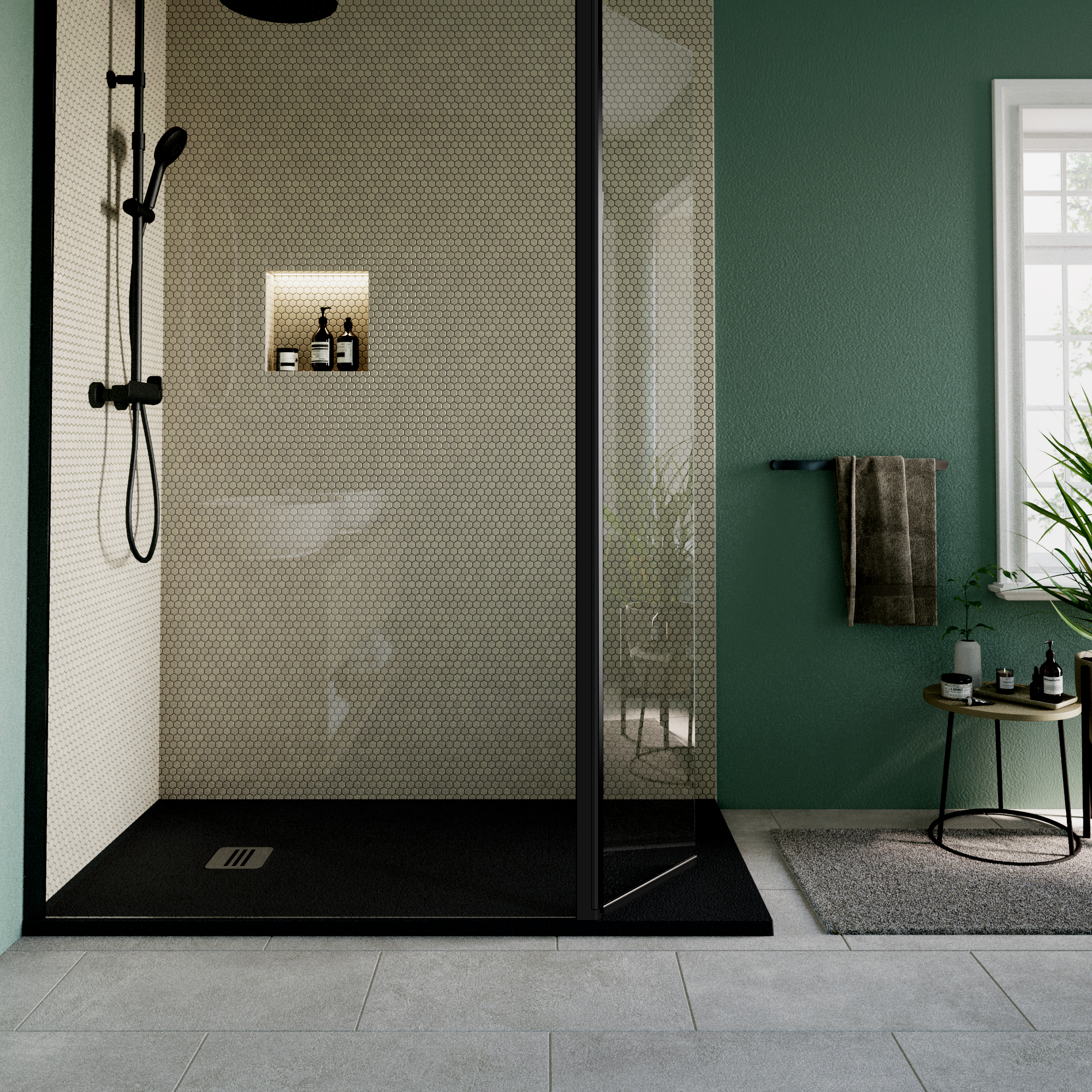 Base de duche SENSEA REMIX RESINA 80X160 PRETO MATE - 4