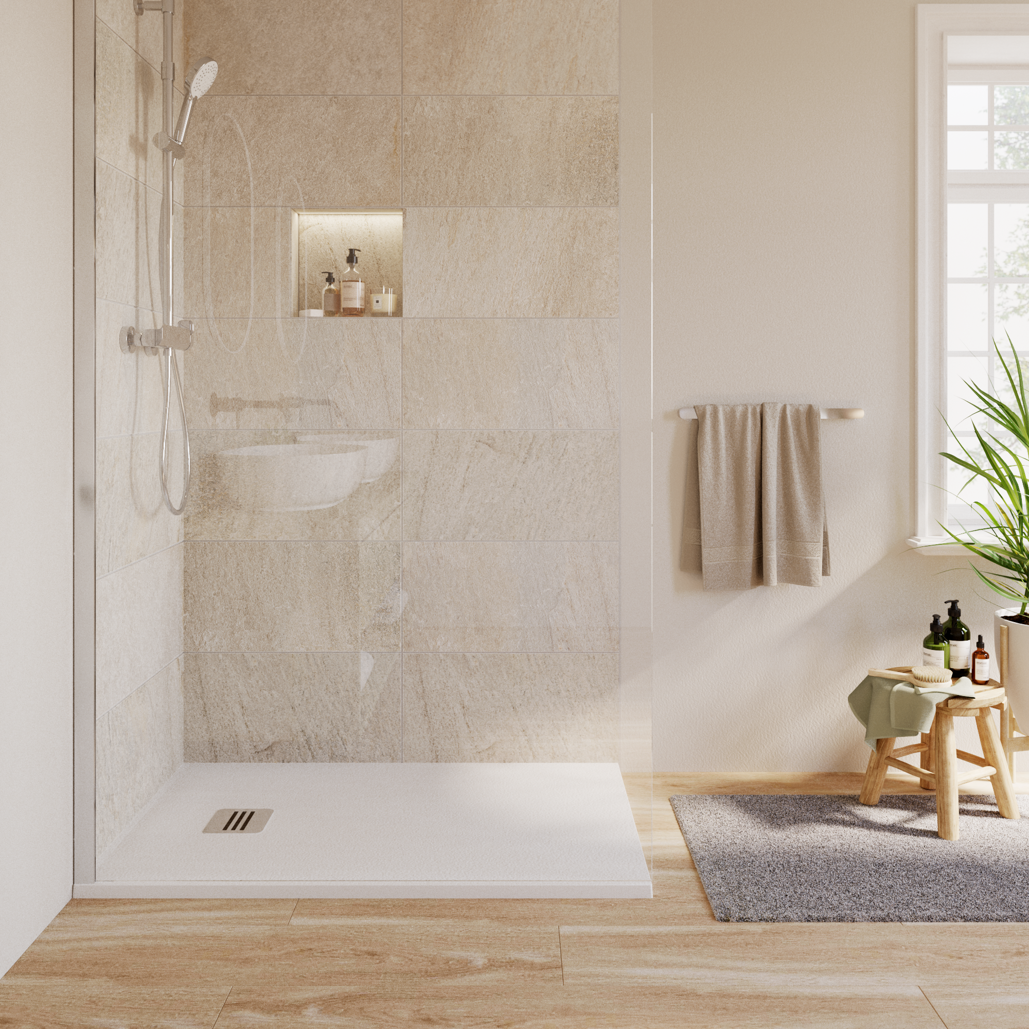 Base de duche SENSEA REMIX RESINA 80X140 BRANCO MATE - 11