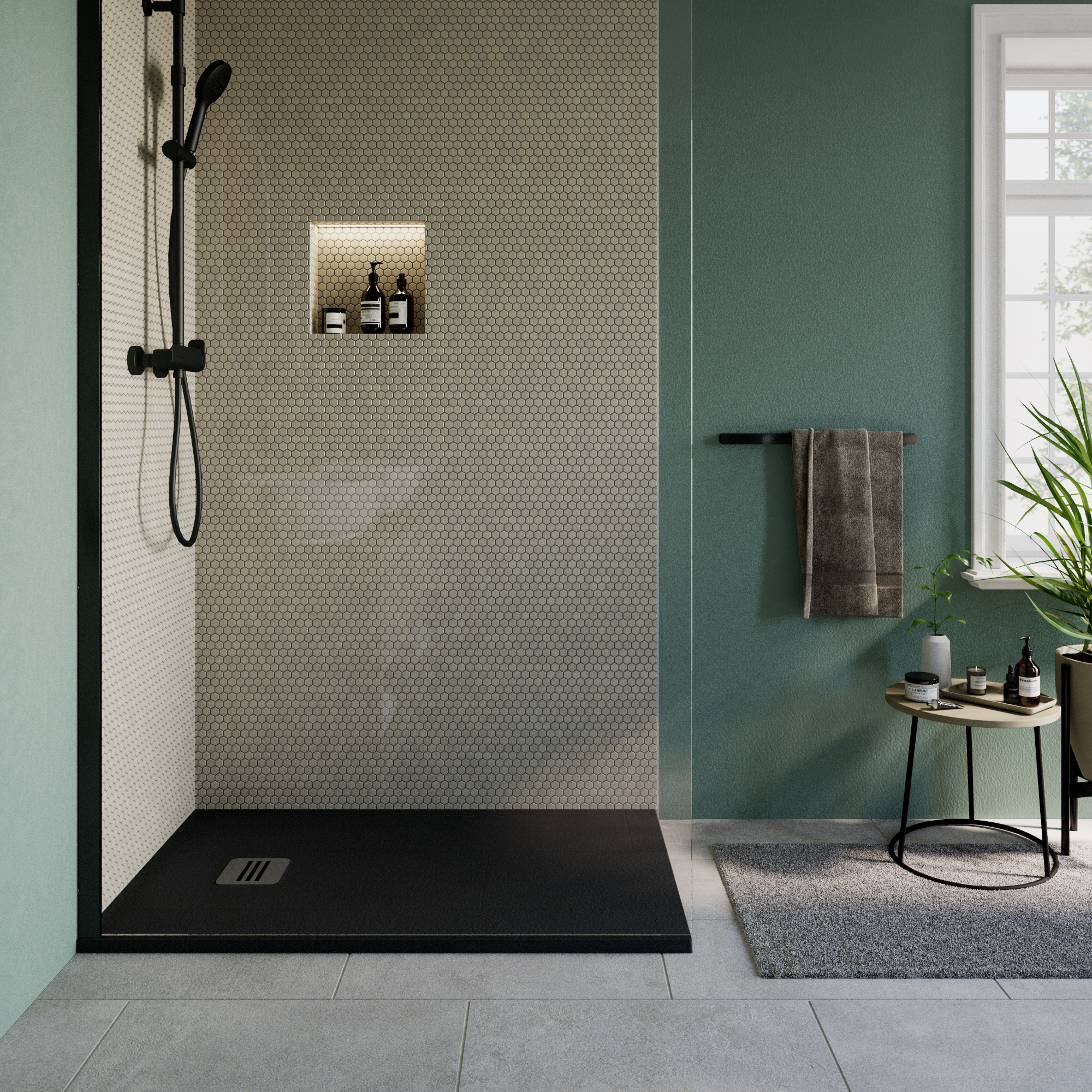 Base de duche SENSEA REMIX RESINA 80X140 PRETO MATE - 10