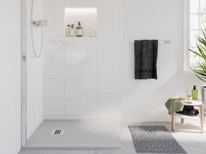 Plato de ducha blanco enmarcado marca Natural con el mejor precio y envío  gratis