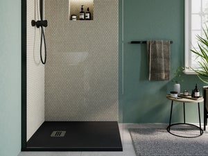 Plato de ducha rectangular con asiento ENCEF en varias dimensiones