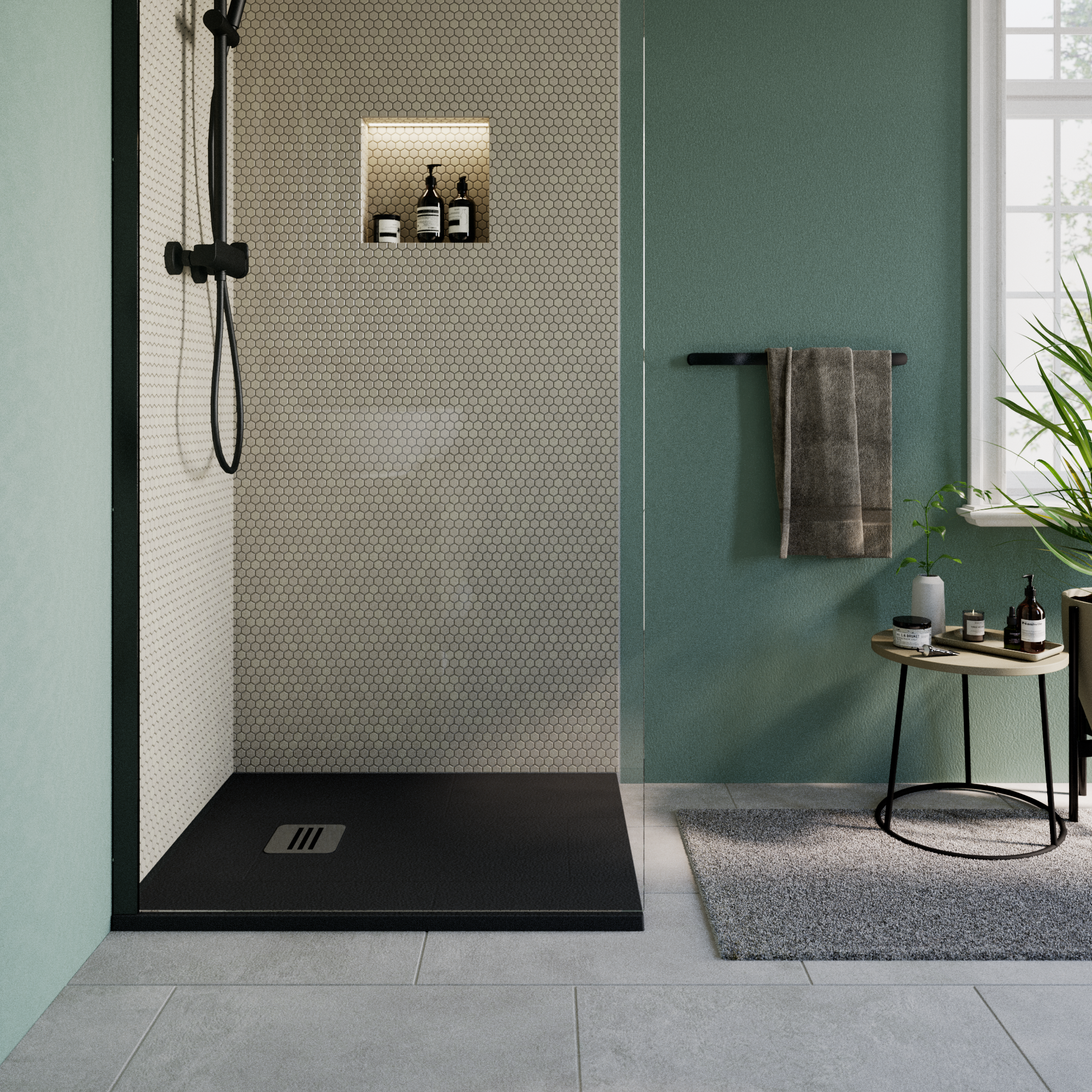 Base de duche SENSEA REMIX RESINA 70X100 PRETO MATE - 4