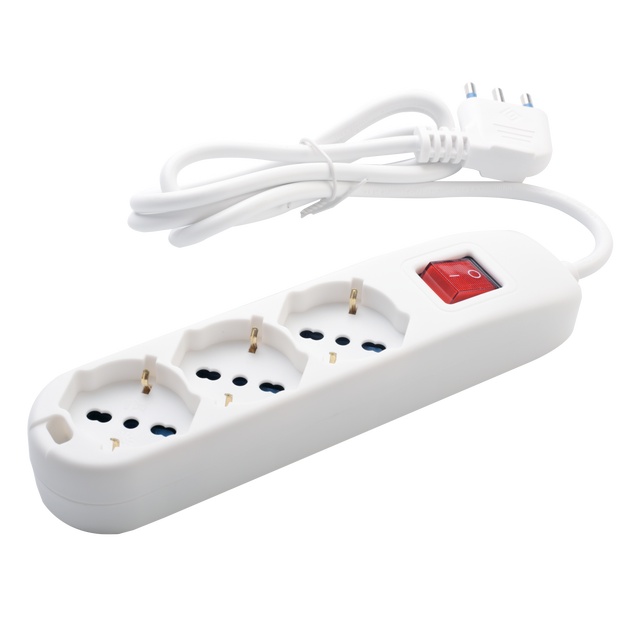 Multipresa LEXMAN 3 prese 10/16A 3 prese universali cavo 1.5 m bianco