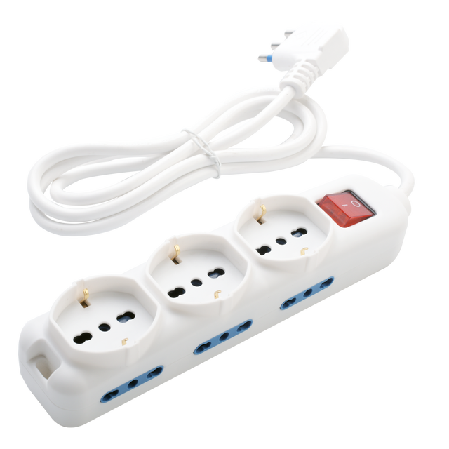 Multipresa LEXMAN 6 prese 10/16A 3 prese universali cavo 1.5 m