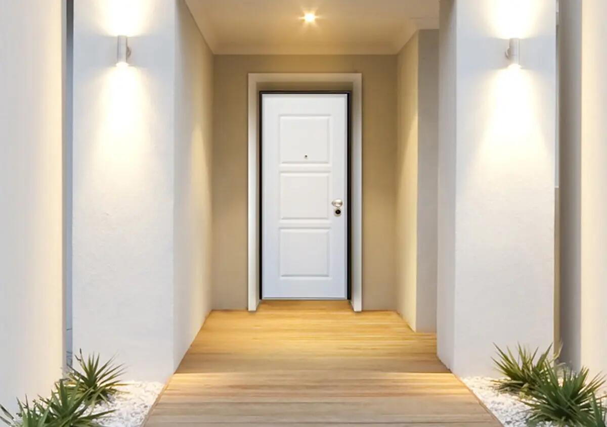 Porta Blindata Esterna Modello P13 - Apertura Interna Sinistra, Marrone Effetto Legno - Foto 3