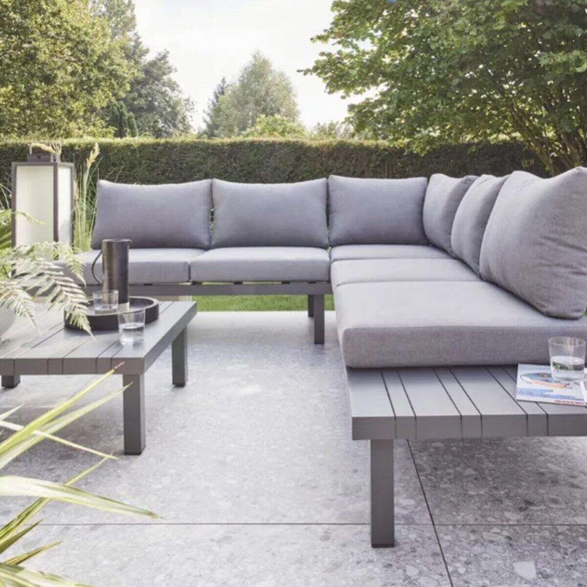 Set de porche de aluminio Naterial Subyra gris para 5 personas - 16