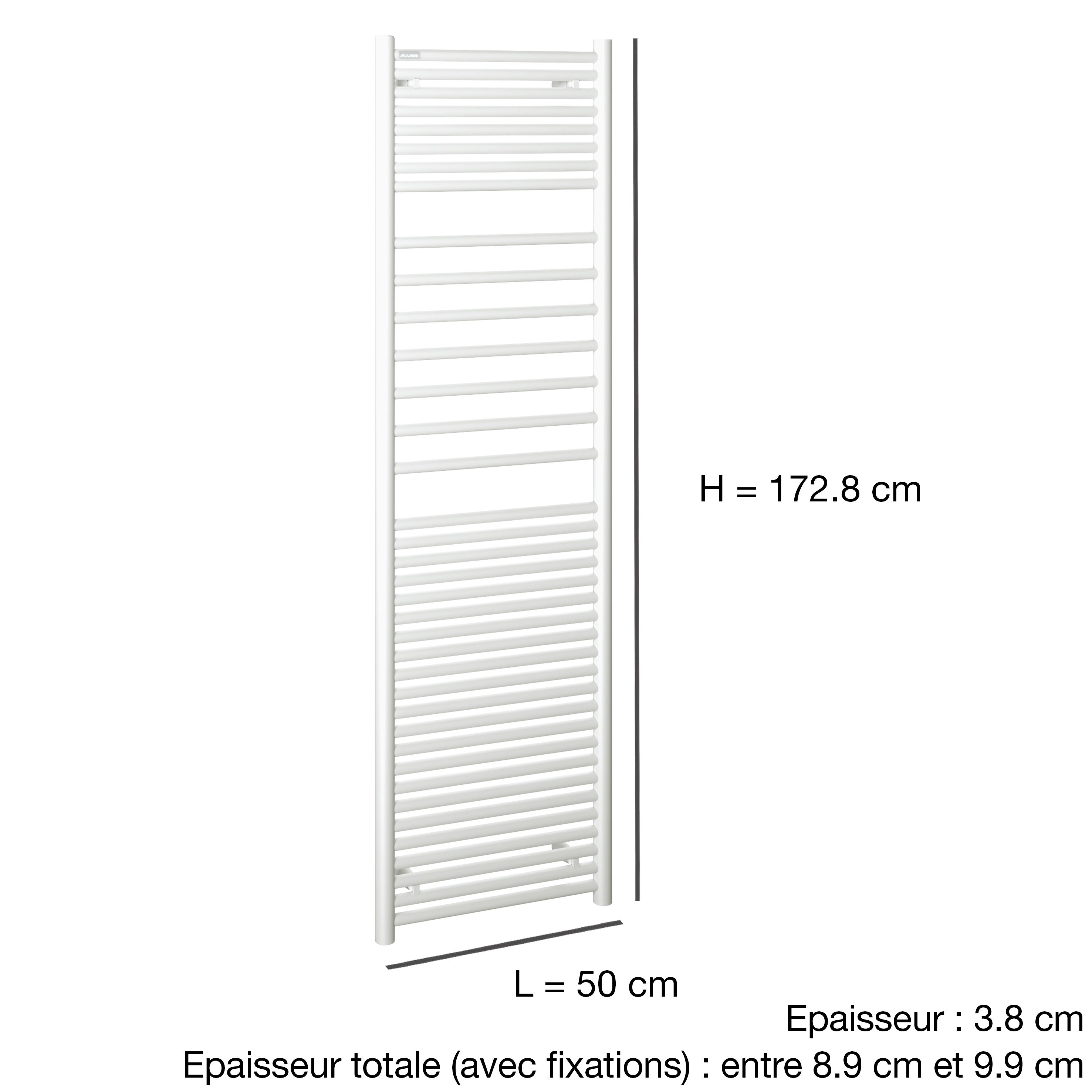 Sèche-serviettes eau chaude Angora ACOVA, 795 W x l.50 cm gris alu - 4