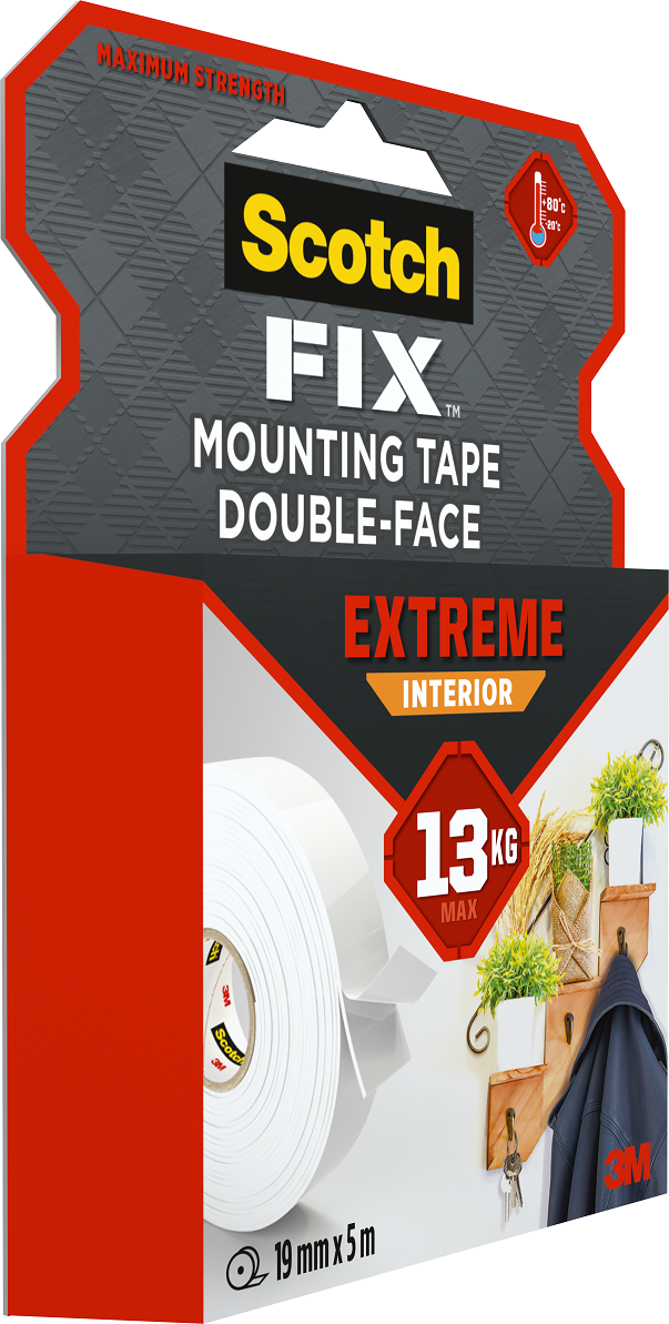 Ruban adhésif double face intérieur / extérieur SCOTCH L.5 m x l.19 mm