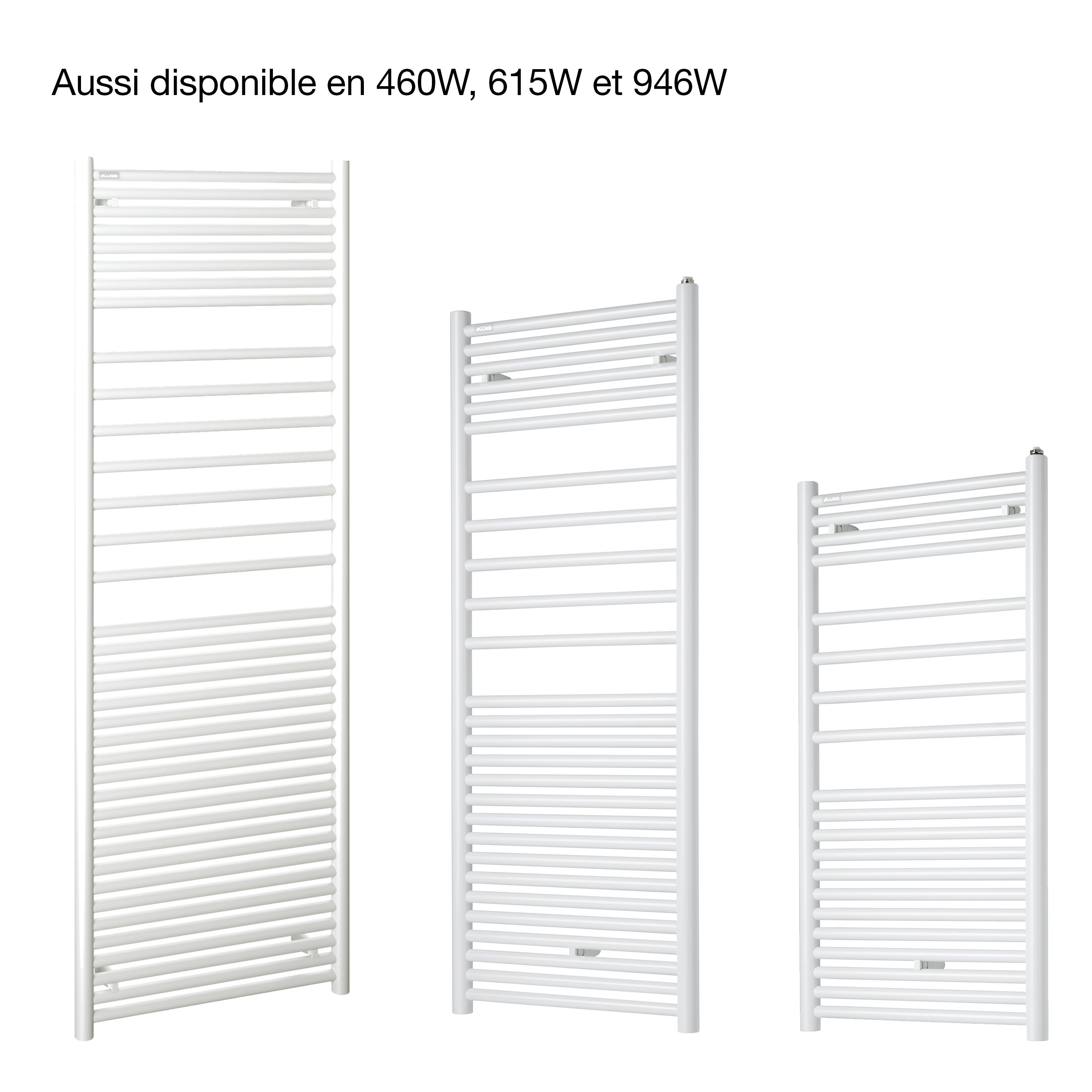 Sèche-serviettes eau chaude Angora ACOVA, 795 W x l.50 cm gris alu - 6