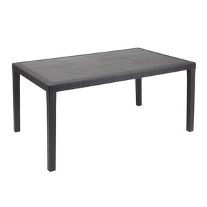 BRIOPAWS Tavolino Adirondack Rettangolare Per Esterni | Resistente Alle Intemperie In Polietilene HDPE | Grigio, Con Ripiano Inferiore, Carico 100 Libbre - 2