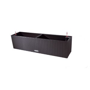 Vaso Quadrato Veca 30x30 Cm, Antracite, In Polimero, Per Interni Ed Esterni, Made In Italy