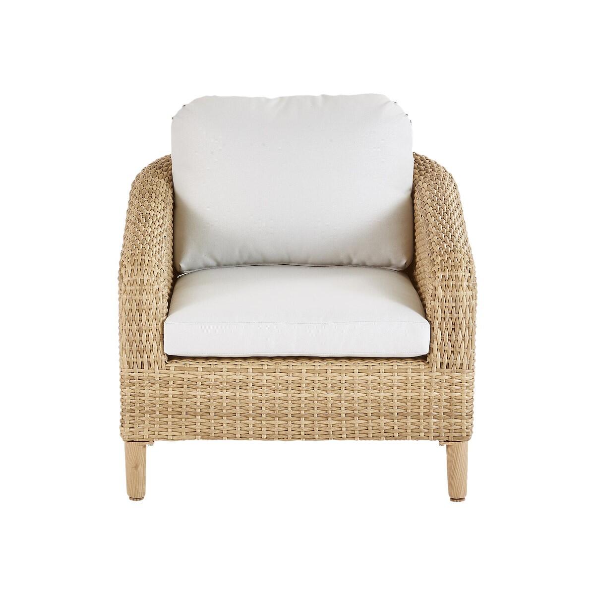 Salotto da giardino Odeon NATERIAL in n/a beige con cuscini in poliestere grigio per 4 persone - 11