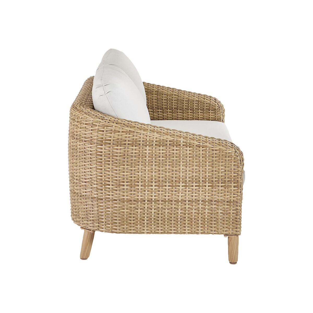 Salotto da giardino Odeon NATERIAL in n/a beige con cuscini in poliestere grigio per 4 persone - 10