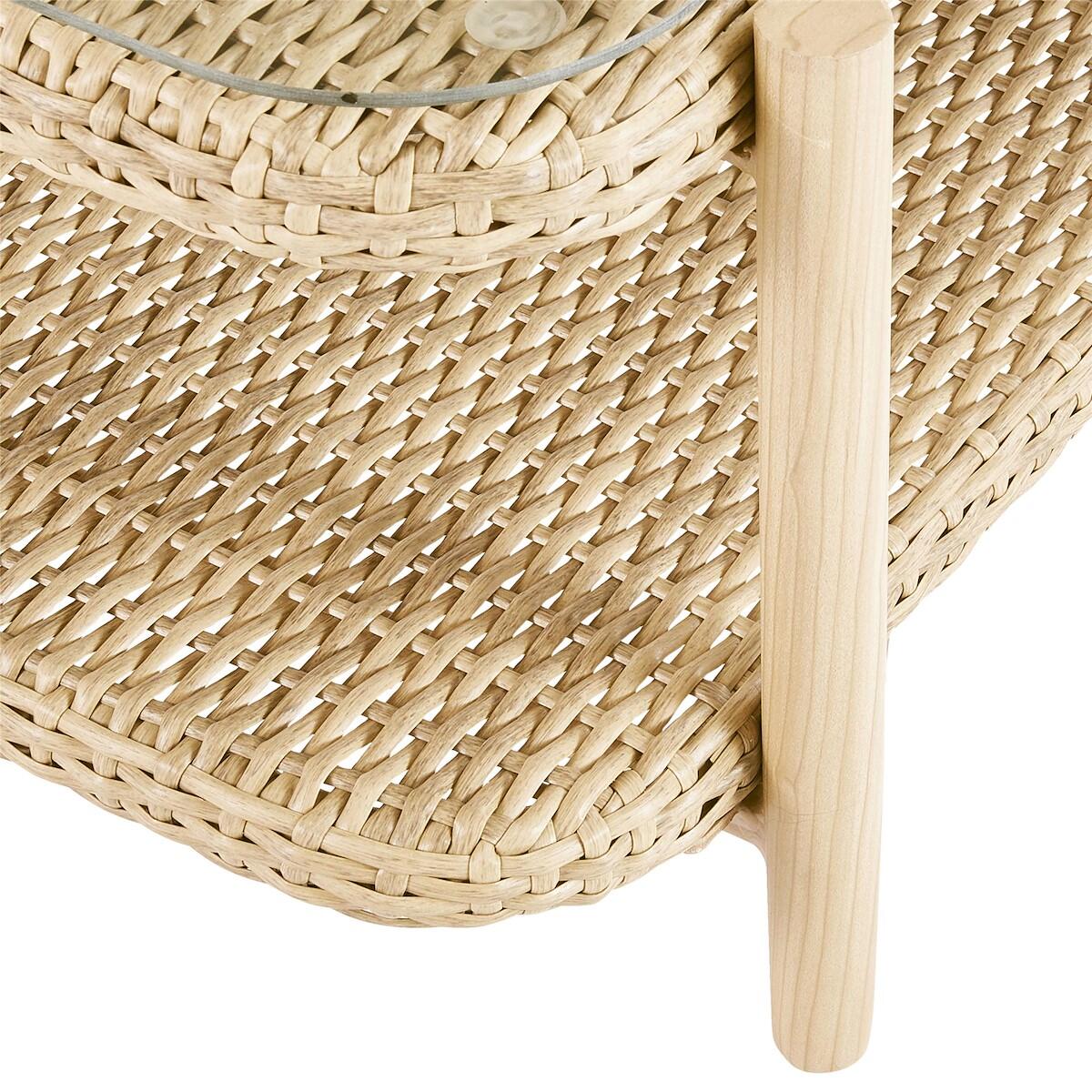 Salotto da giardino Odeon NATERIAL in n/a beige con cuscini in poliestere grigio per 4 persone - 18