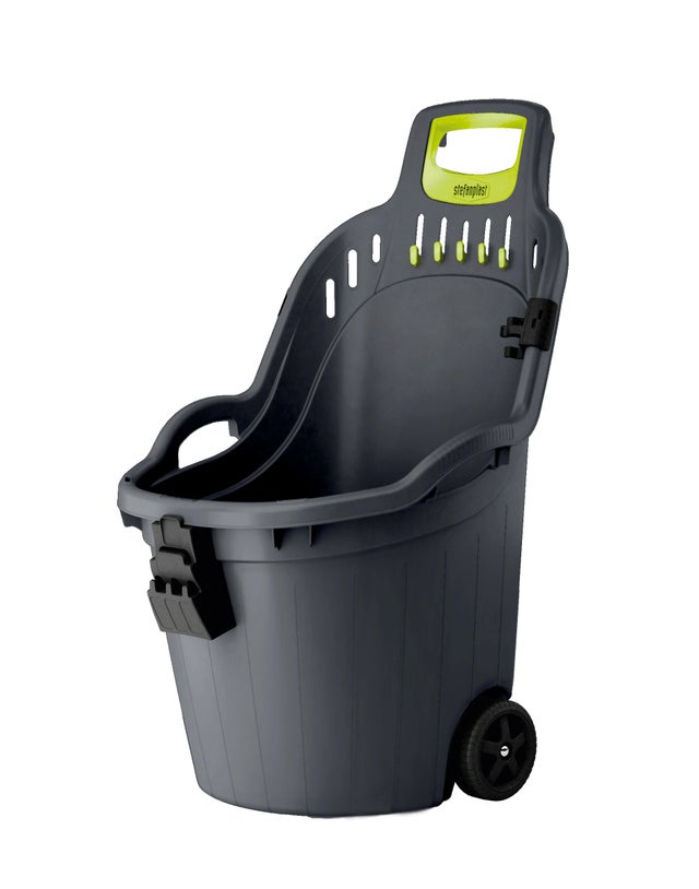 Carriola Rotonda In Plastica ABS Verde - Capiente 50 Litri, Con Ruote E Maniglia, Perfetta Per Giardino