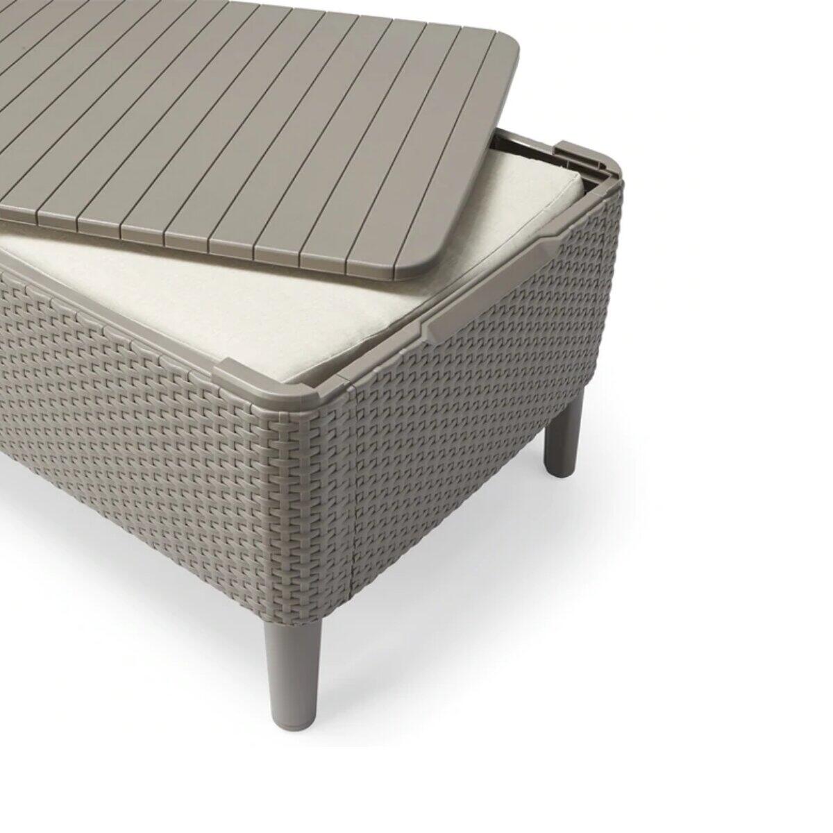 Salotto da giardino per 4 persone marrone Salemo KETER con cuscini in policotone marrone - 14