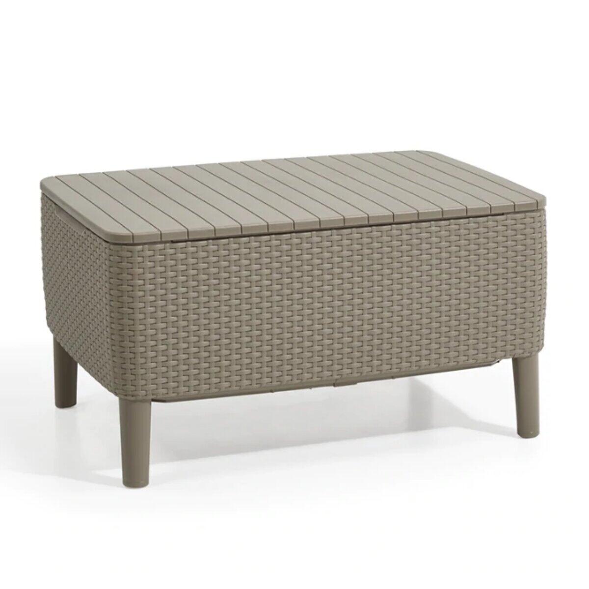 Salotto da giardino per 4 persone marrone Salemo KETER con cuscini in policotone marrone - 7