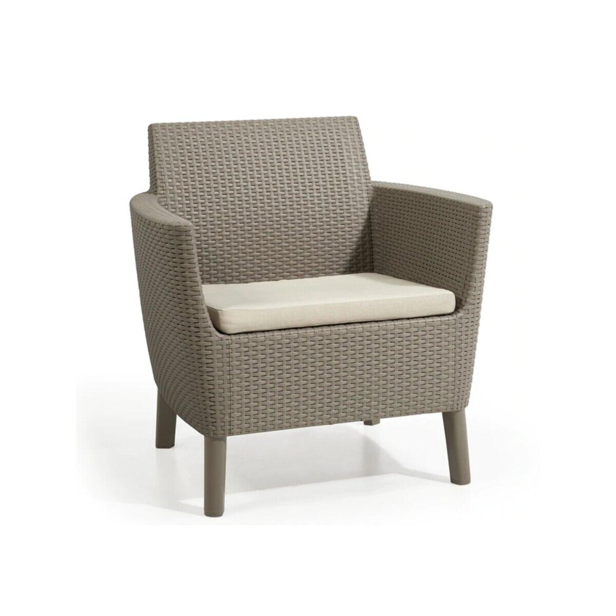 Salotto da giardino per 4 persone marrone Salemo KETER con cuscini in policotone marrone - 6