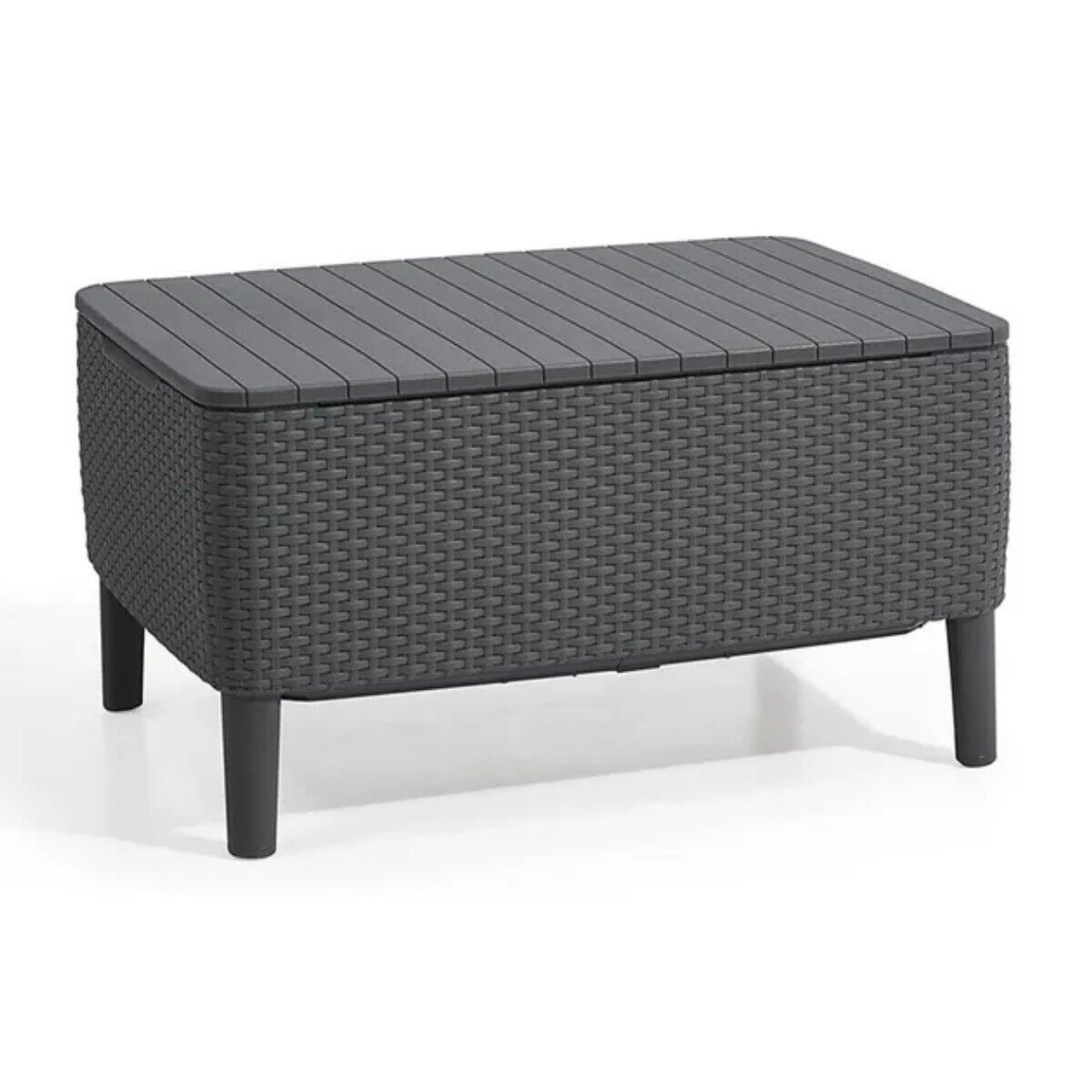 Salotto da giardino per 4 persone antracite Salemo KETER con cuscini in policotone grigio - 6