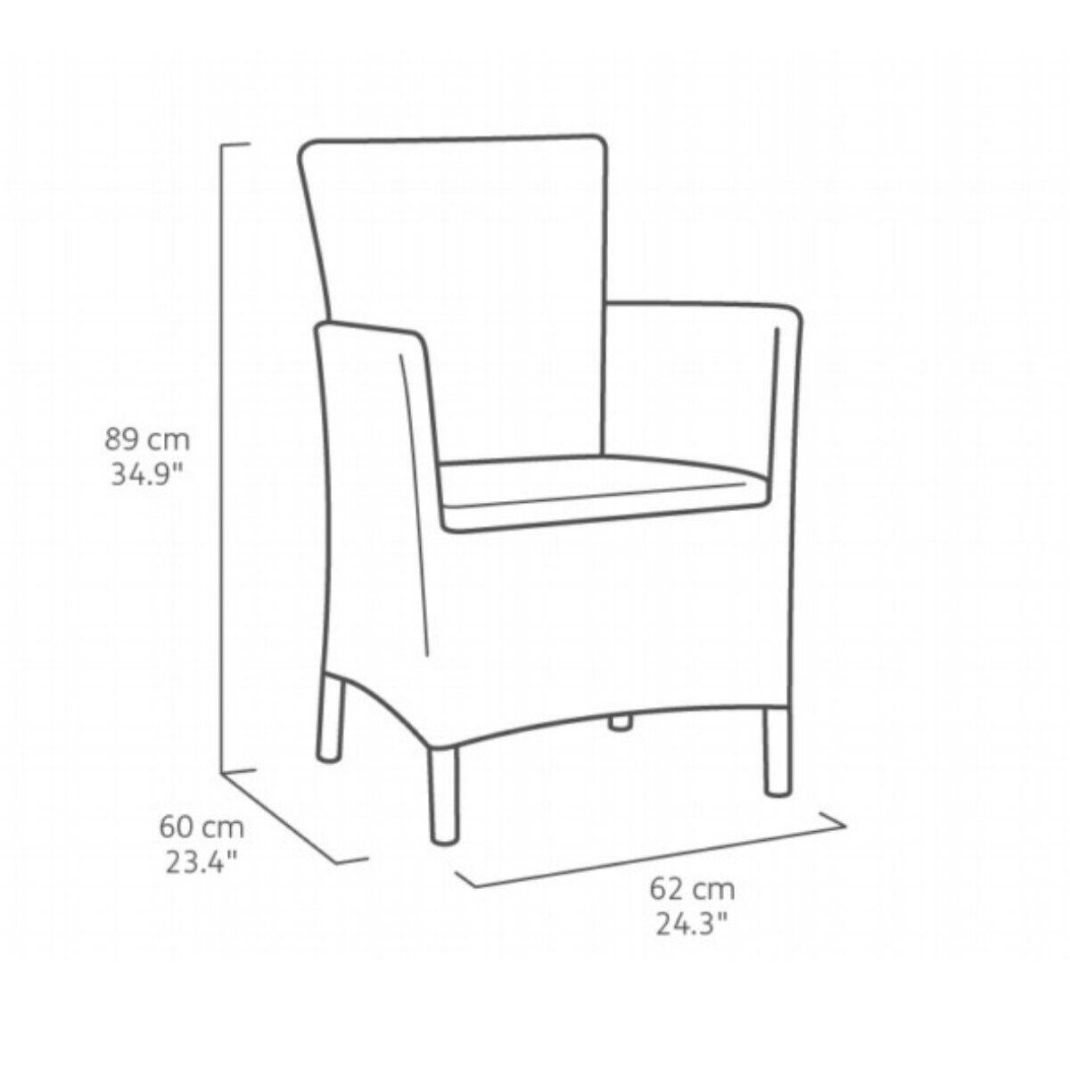 Salotto da giardino per 2 persone antracite Iowa KETER con cuscini in poliestere grigio - 11