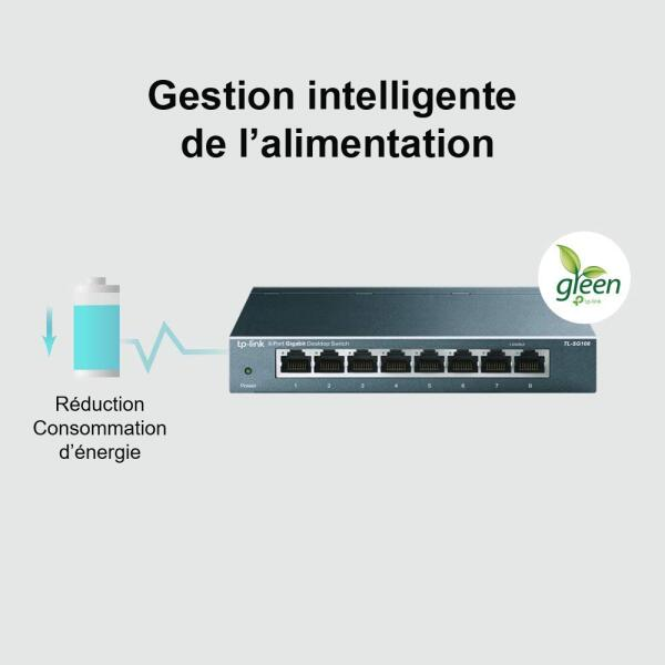 Switch 8 ports 10/100/1000mbps , TP LINK - 2