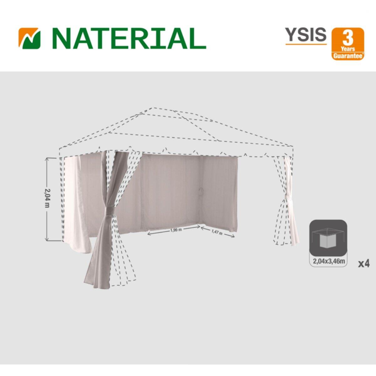 Tenda da esterno NATERIAL Ysis tortora L 204 x L 346 cm, 4 pezzi - 9