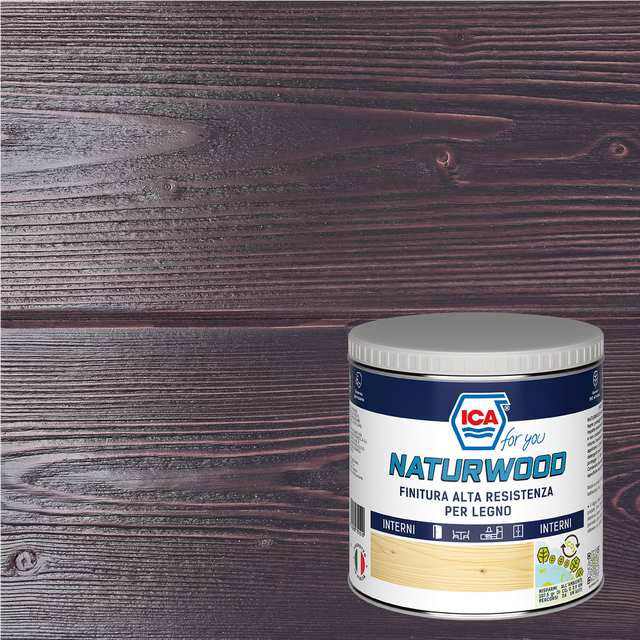 Vernice per legno da interno per mobile ICA FOR YOU NATURWOOD viola glicine semi-lucido 0.5 lt