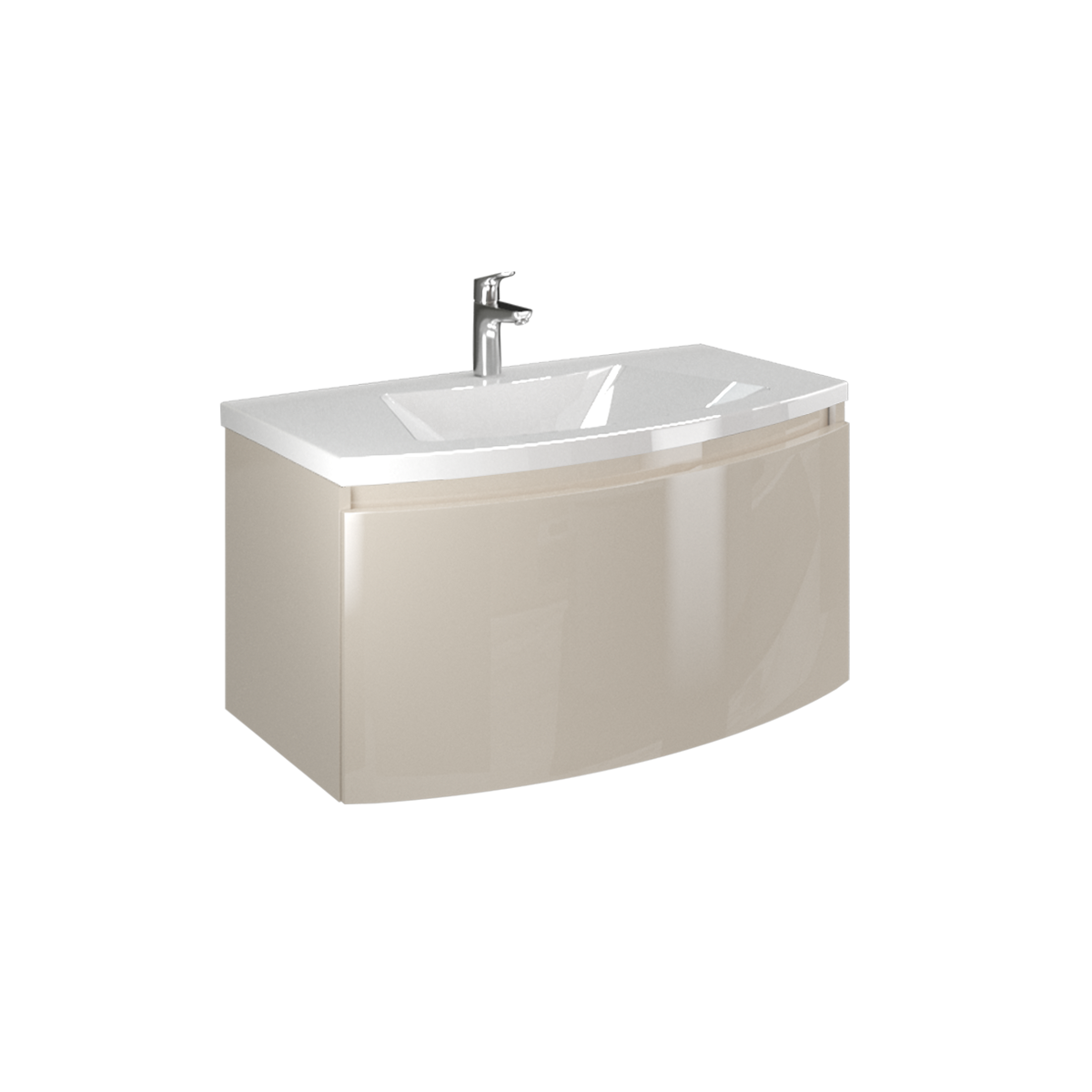 Lavabo a incasso rettangolare Sole L 80 x H 14 x P 46 cm in ceramica bianco lucido - 3