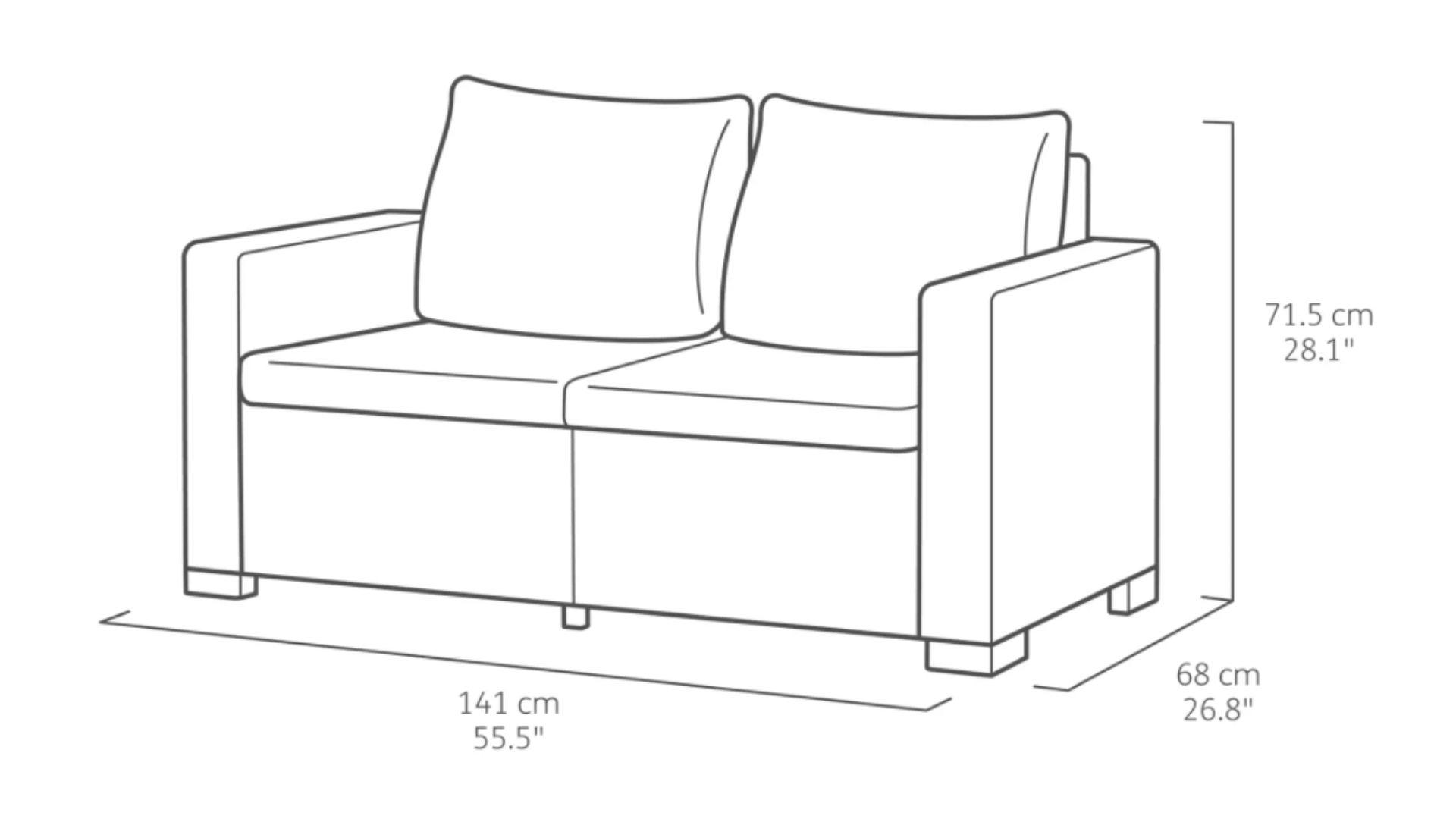 Sofá de jardim em rattan sintético California Keter - 5