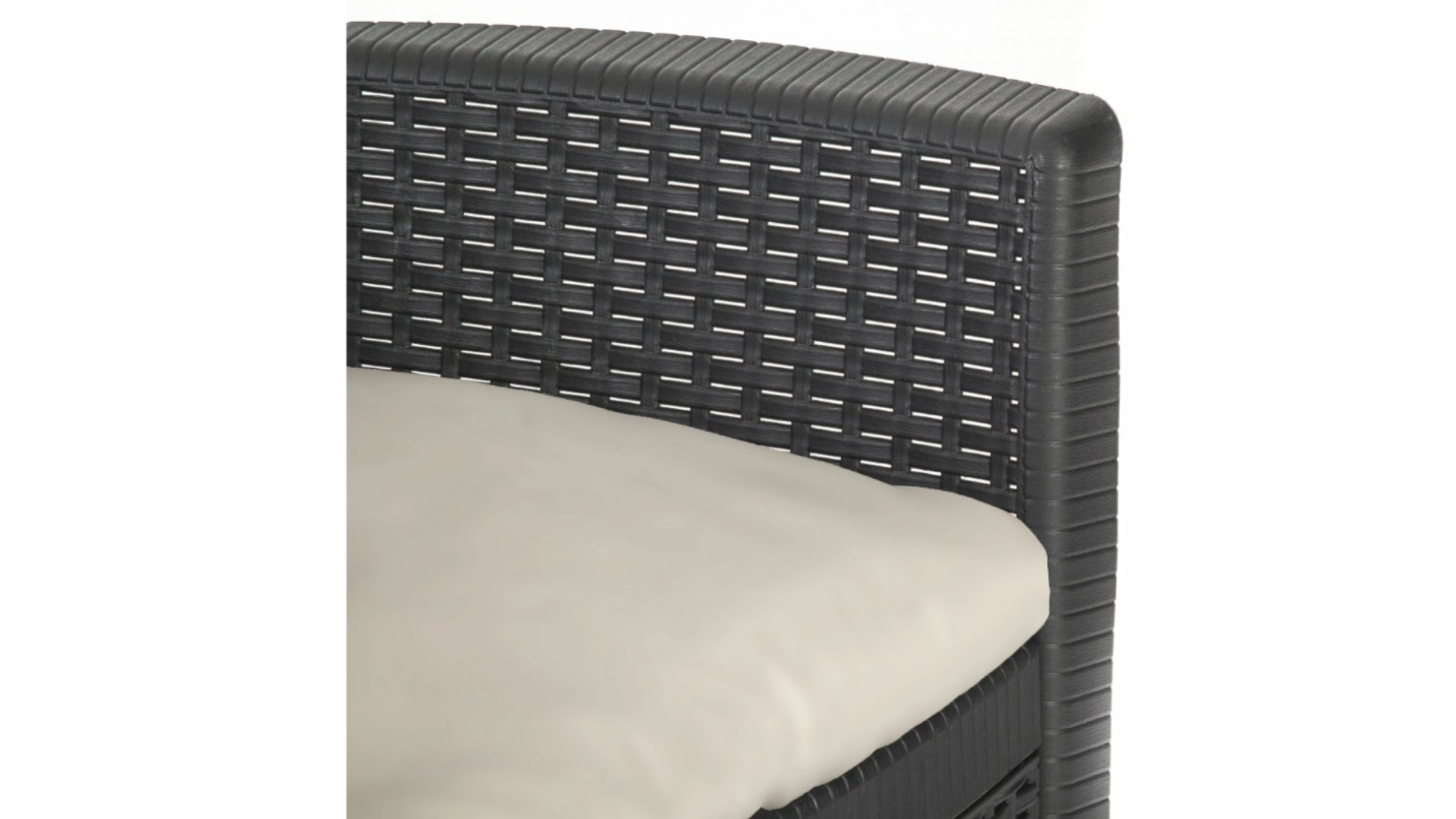 Poltrona da giardino con cuscino beige e braccioli Folia, struttura in resina intrecciata seduta in polipropilene antracite, L 59 x H 89 x P 58 cm - 6