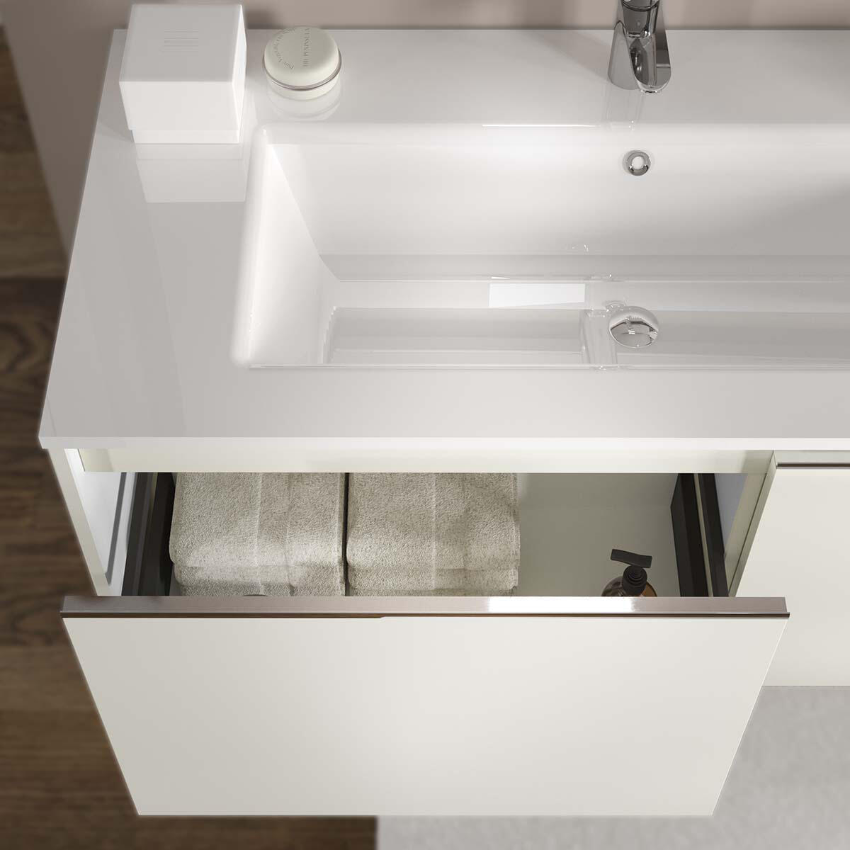 Mobile da bagno sospeso sotto lavabo L 80 x H 40 x P 45.5 cm bianco opaco, 1 cassetto, 1 anta Cielo - 4