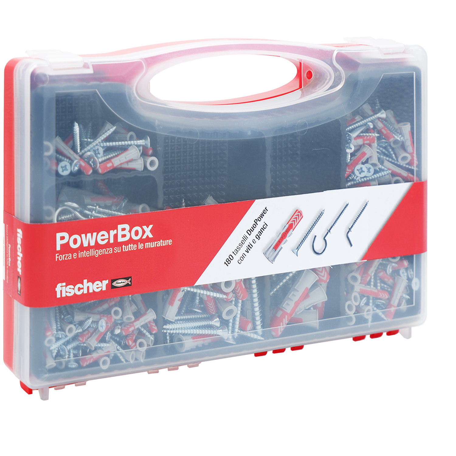 Set di tasselli con vite FISCHER Powerbox in nylon ø 5 / 6 / 8 / 10 mm, 180 pezzi - 2