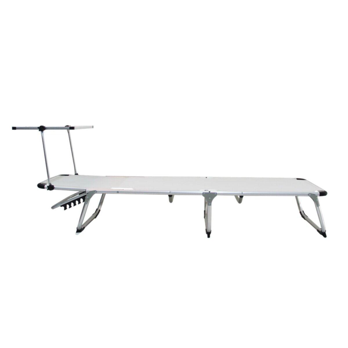 Espreguiçadeira alumínio com pala para o sol 61x188 cm branco Azur - 24
