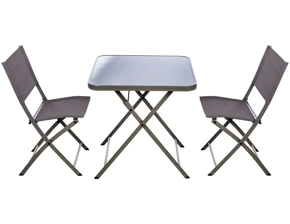 Sedia da giardino pieghevole Emys NATERIAL, seduta in textilene antracite - 4