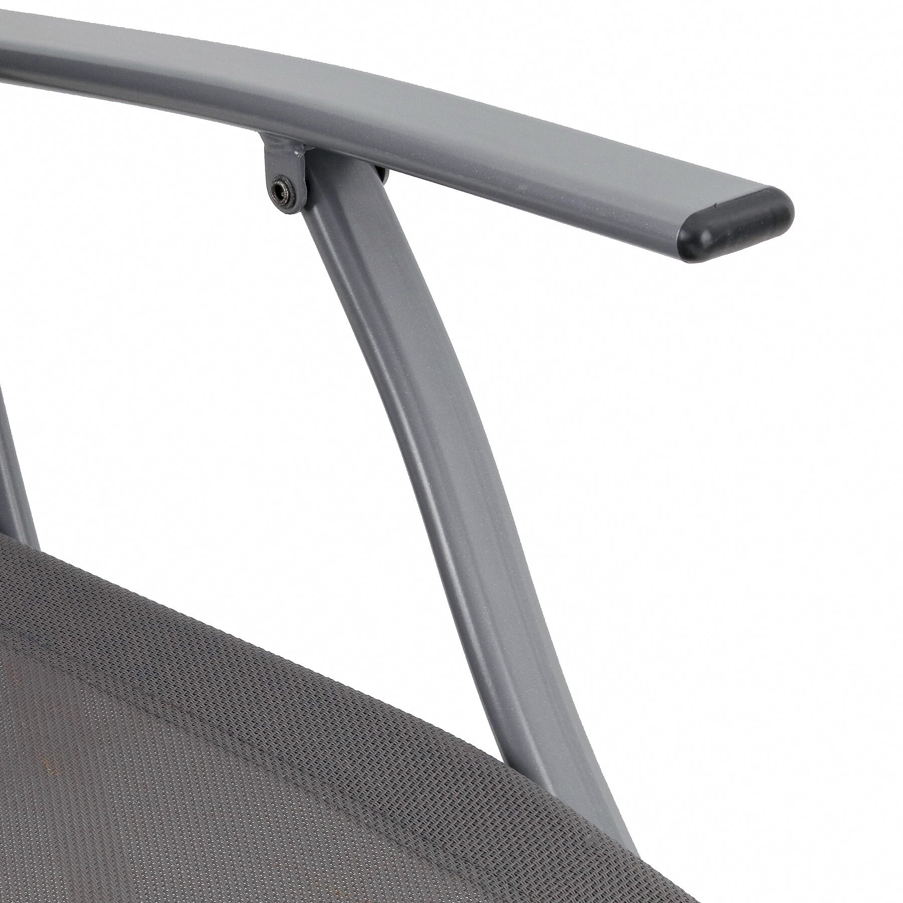 Sedia da giardino in acciaio con braccioli pieghevole Emys NATERIAL, seduta in textilene antracite - 12