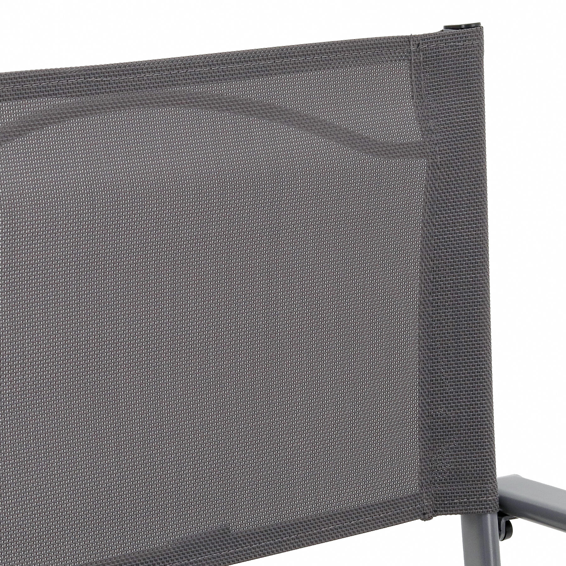 Sedia da giardino in acciaio con braccioli pieghevole Emys NATERIAL, seduta in textilene antracite - 11