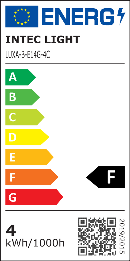Set da 3 lampadine LED, E14 goccia, opaco, 4W = 470 LM, 300°, INTEC - 3