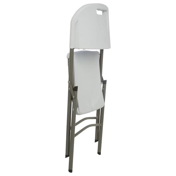 Sedia da giardino in acciaio grigio pieghevole Lifetime, seduta in polietilene bianco - 10