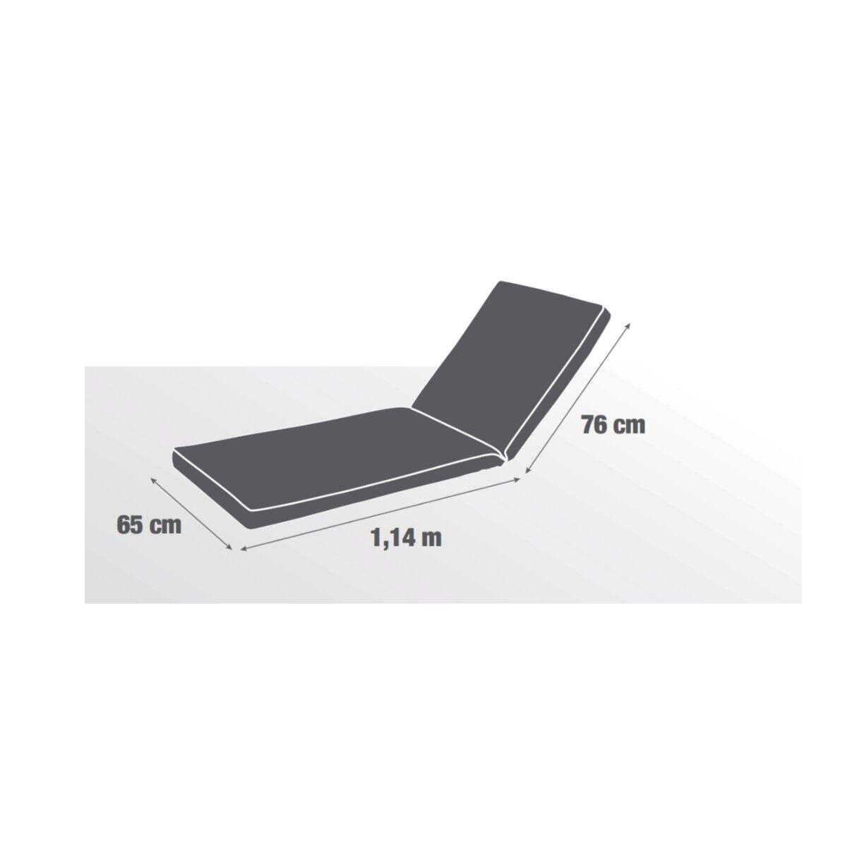 Cuscino per lettino in poliestere RESEAT grigio antracite 190 x 65 x Sp 5 cm - 4