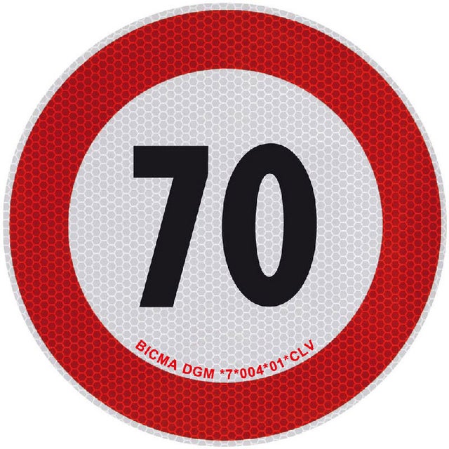 Sticker Limite di velocità 70 Km pvc 20 x 20 cm