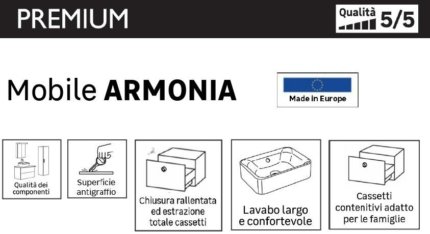 Lavabo a incasso rettangolare Armonia L 70 x H 14 x P 46 cm in resina bianco lucido - 13