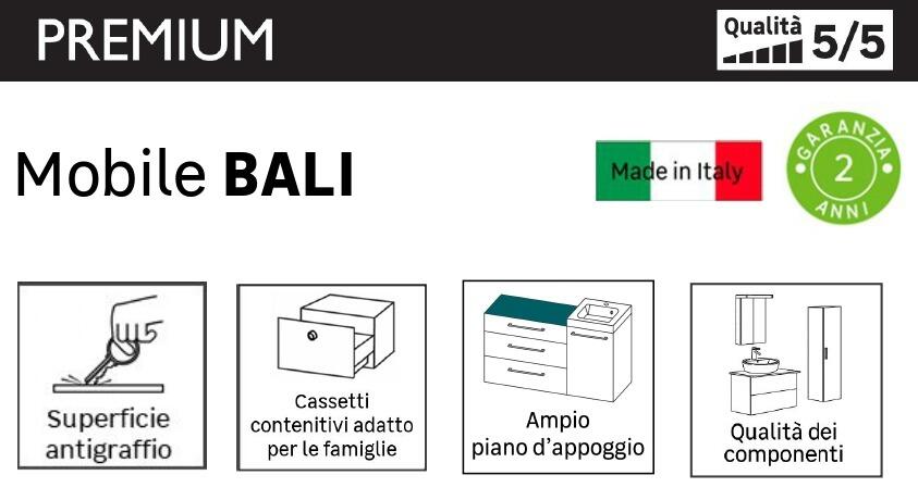 Estensione per mobile da bagno Brera 2 cassetti laccato lucido bianco L 59.5 x H 60 x P 45.5 cm - 3
