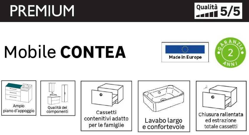 Mobile da bagno sospeso sotto lavabo L 117 x H 48 x P 49.5 cm rovere chiaro, 2 cassetti, 1 anta PELIPAL Contea - 3