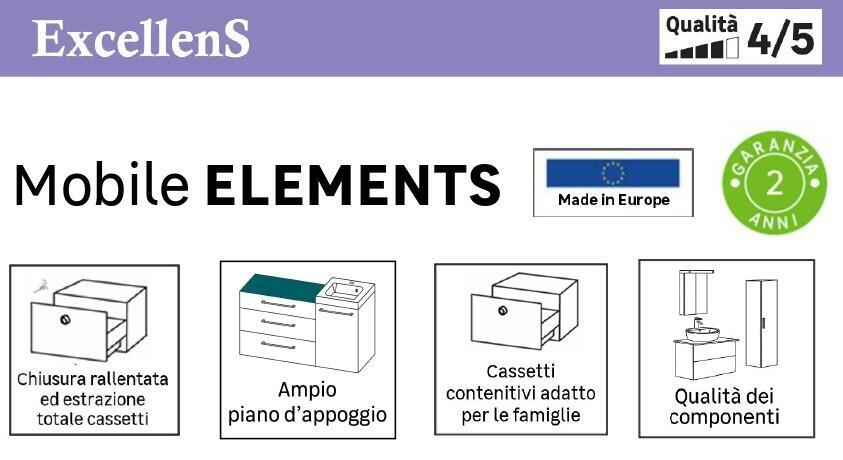 Cassettone da bagno ELEMENT VISOBATH 1 cassetto P 46.1 x L 99.5 x H 34.5 cm azul navy laccato truciolare - 3