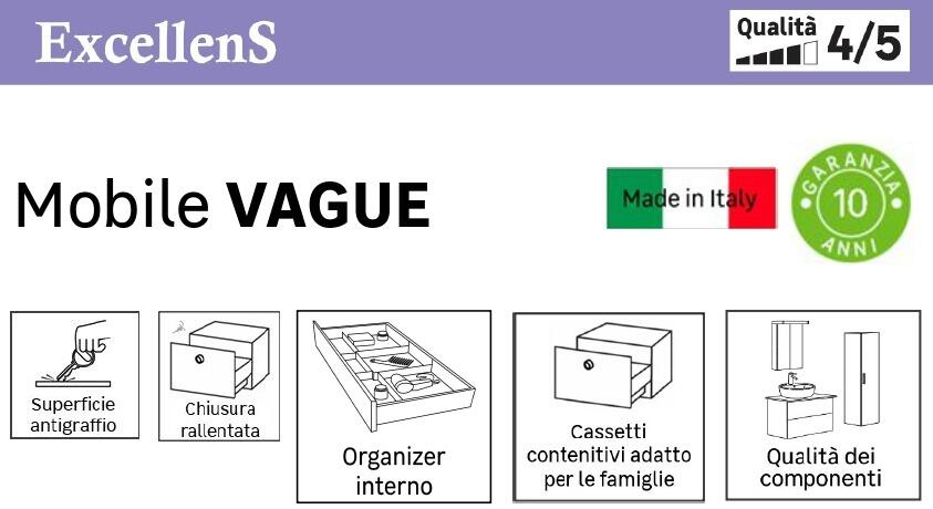 Estensione per mobile da bagno Vague 1 cassetto marrone L 90 x H 55 x P 48 cm - 4