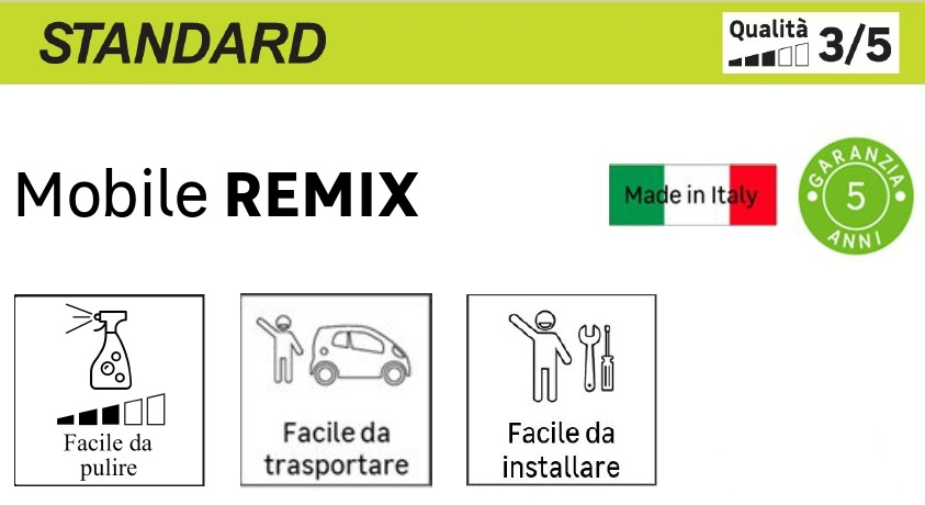 Mobile da bagno sospeso sotto lavabo L 60 x H 57.7 x P 46 cm bianco laminato lucido, 2 ante SENSEA Remix - 22