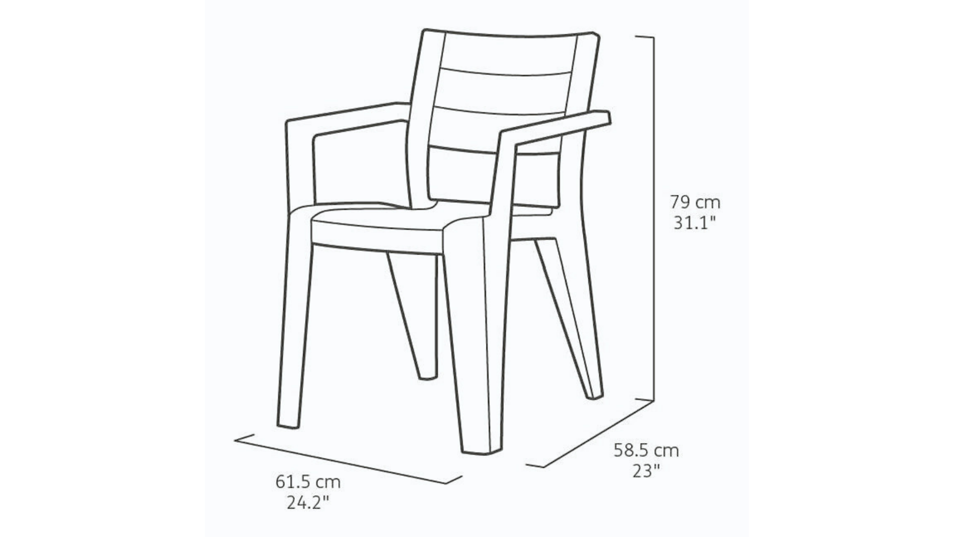 Sedia da giardino con braccioli Julie KETER, antracite, 1 posto - 14